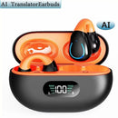 GREATWALL New AI Translation Earphones, Ear Clip High Definition Stereo Sound Quality Sports Fitness Wireless Earphones