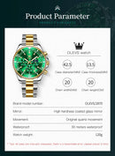OLEVS 2870 Men's Watches Moon Phase Steel Calendar Chronograph Original Quartz Watch Big Rota Dial Luxury Sports Wristwatches