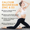 Calcium, Magnesium, Zinc + Vitamin D3 for Healthy Teeth, Bones and Muscles, Heart and Nervous System Health, Immune Function - M & M Global