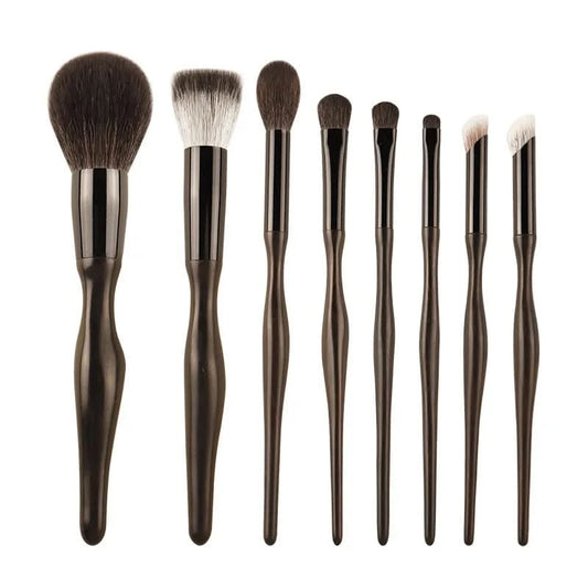 New sandalwood solid wood 8-point makeup brush set, great for makeup,easy to use professional makeup tools, no facial irritation - M & M Global