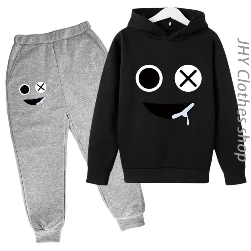 Children Set Boys Girls Kids rain Clothing  Sweatshirt 3-12 Years Toddler Printing Spring Sports game Leisure Time Hoodies - M & M Global