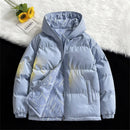 Men's Double-sided Popular Hooded Coat Clothing Hip-hop Winter Leather Coat with Letter Pattern Bubble Coat Large Size 8XL