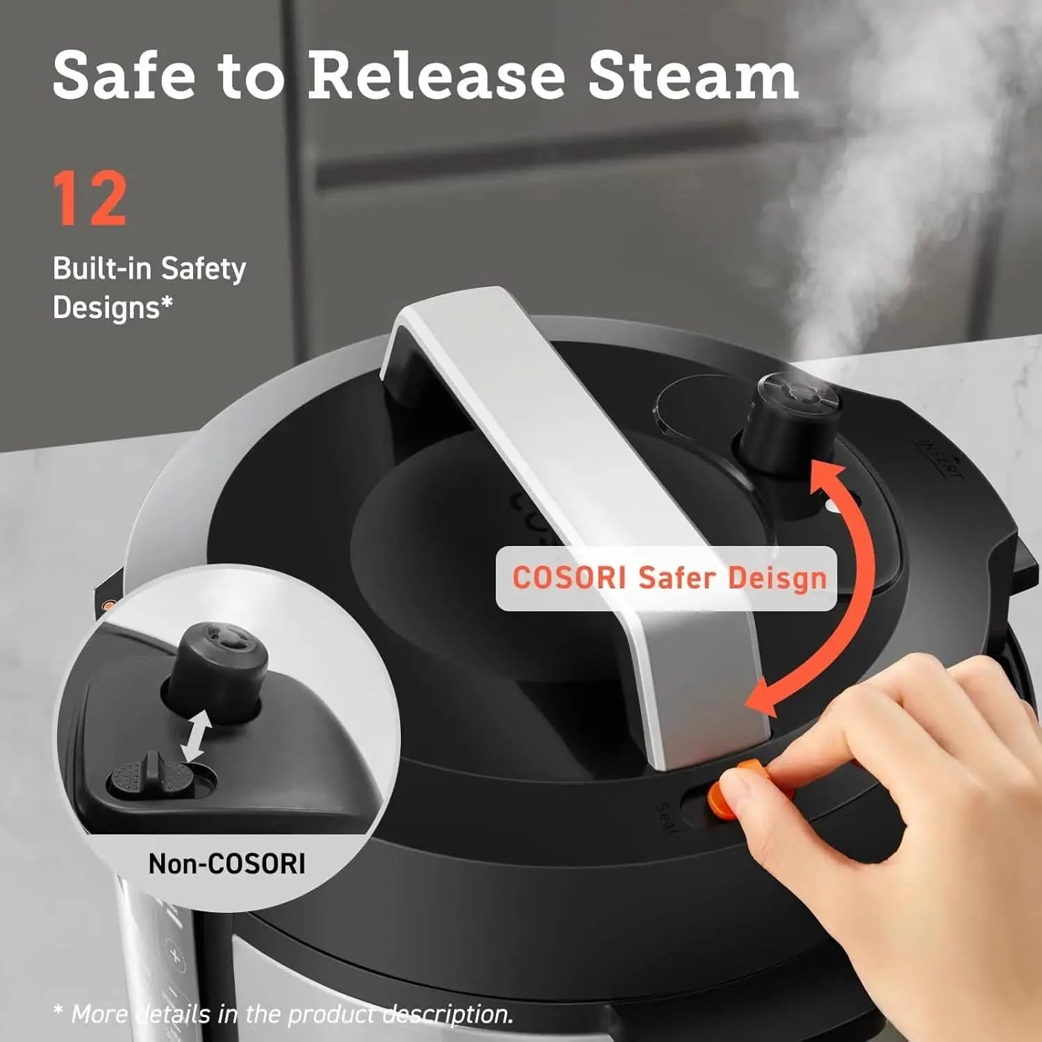 Pressure Cooker 6 qt, 9-in-1 Instant Multi Kitchen Appliances, Safer Venting Design, Rice Cooker, Slow Cooking Pot,Sous Vide - M & M Global