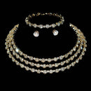 4-piece women's jewelry set with rhinestones, multi-layer collars, earrings, bracelets, wedding party accessories - M & M Global