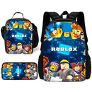 Child School Game R-RobloxS Backpack with Lunch Bags ,Pencil Bags ,School Bags for Boys Girls Best Gift - M & M Global
