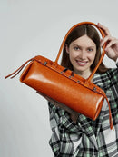 Genuine Leather Women's Baguette Bag Niche Retro Motorcycle Trend Cool belt Handbag New Luxury Design Shoulder Underarm Bag - M & M Global