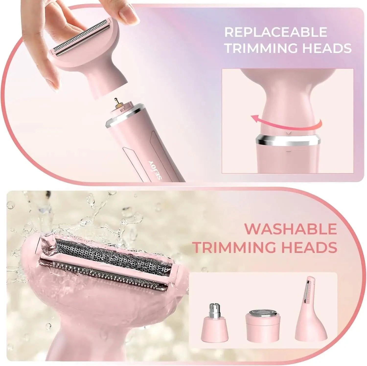 Sejoy Facial Hair Trimmer for Women Perfect for Face Ear Eyebrows Nose Hair Removal Clipper Electric Shaver - M & M Global