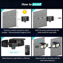 IP65Waterproof Triple Head Outdoor Solar Light, 210LED 2500LM Motion Sensor Safety Light for Porch, Garage, Yard Entrance, Patio - M & M Global