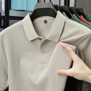 100% pure cotton boutique short sleeved high-end men's polo shirt summer high-quality solid color topsbusiness casual T-shirt