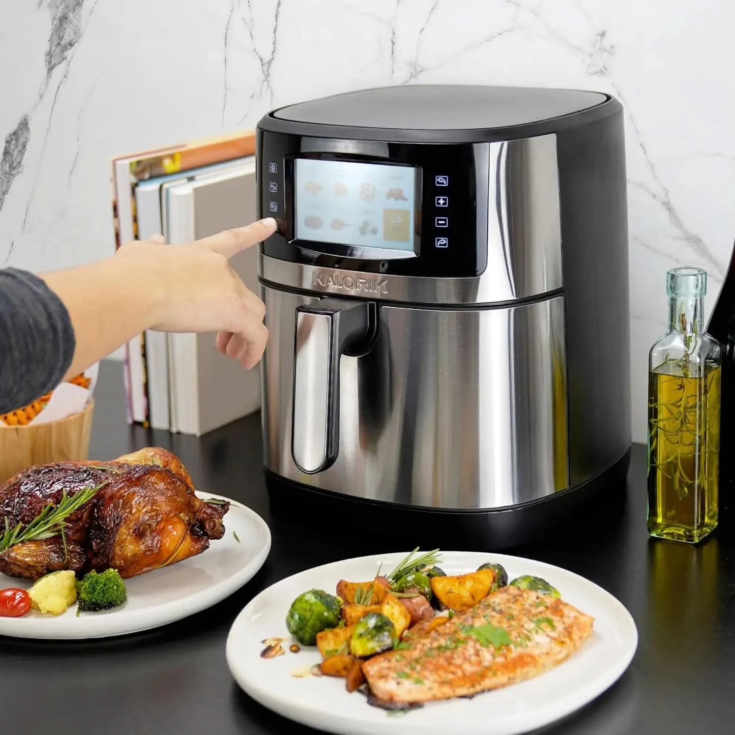 SELECT 7 Quart High-Resolution Air Fryer with Selector Controls, Stainless Steel - M & M Global