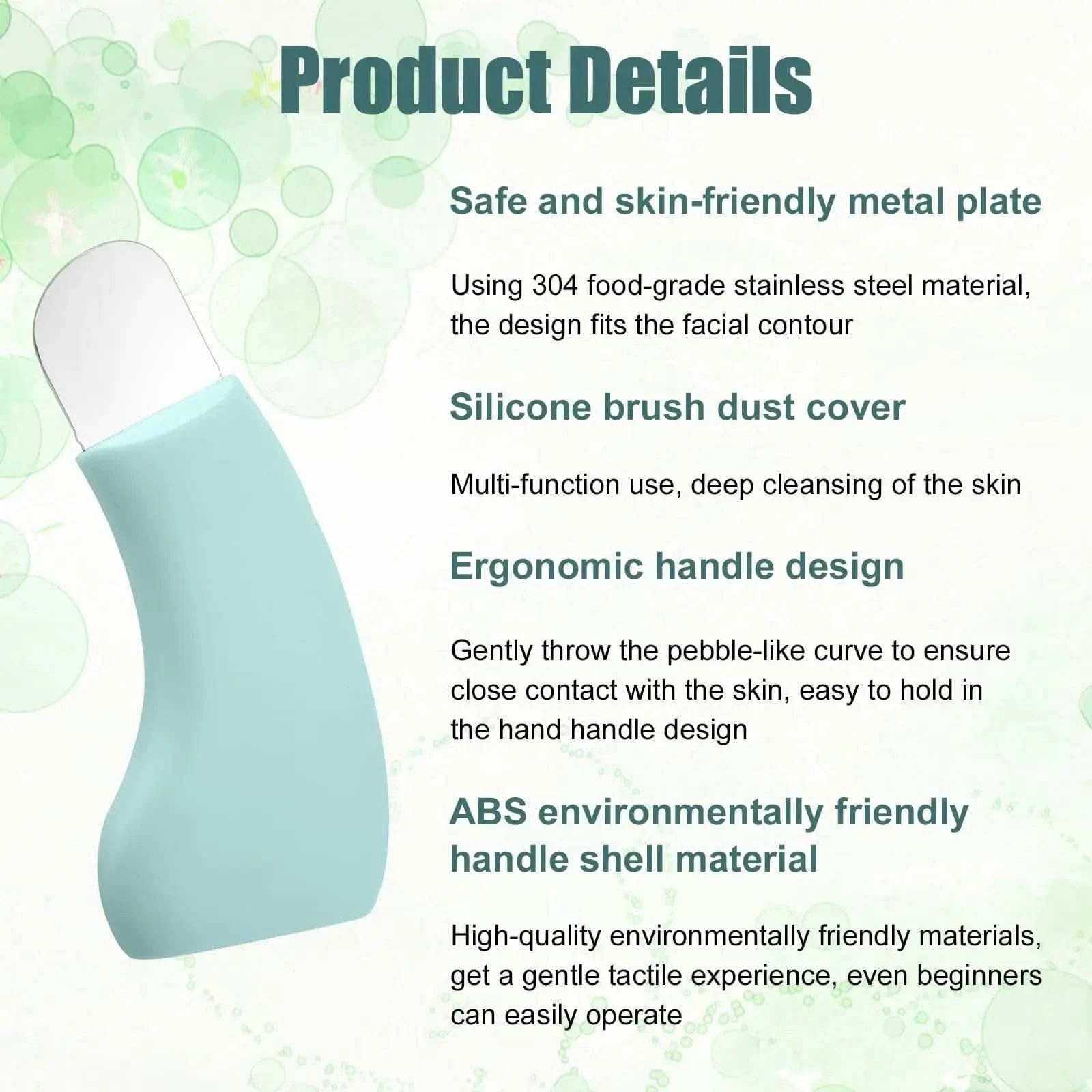 Blackhead removal tool, stainless steel facial scraper tool, black head extractor, silicone brush with dust-proof cover for skin - M & M Global