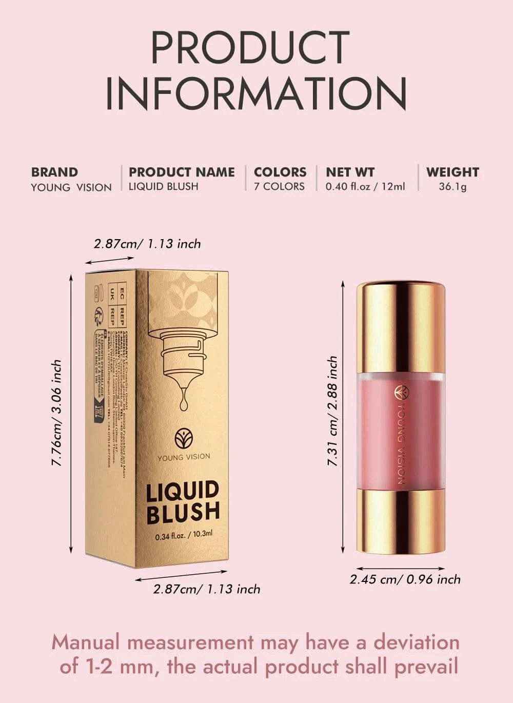 Dropper Liquid Blush Facial Rouge Contouring Brighten Plumper Nude Smooth Blush Stick Moisturize Lasting Good Complexion Makeup - M & M Global