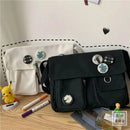 Japanese Harajuku Cute Retro Girl Messenger Shoulder Bag Canvas Student School Female Anime double messenger bag - M & M Global