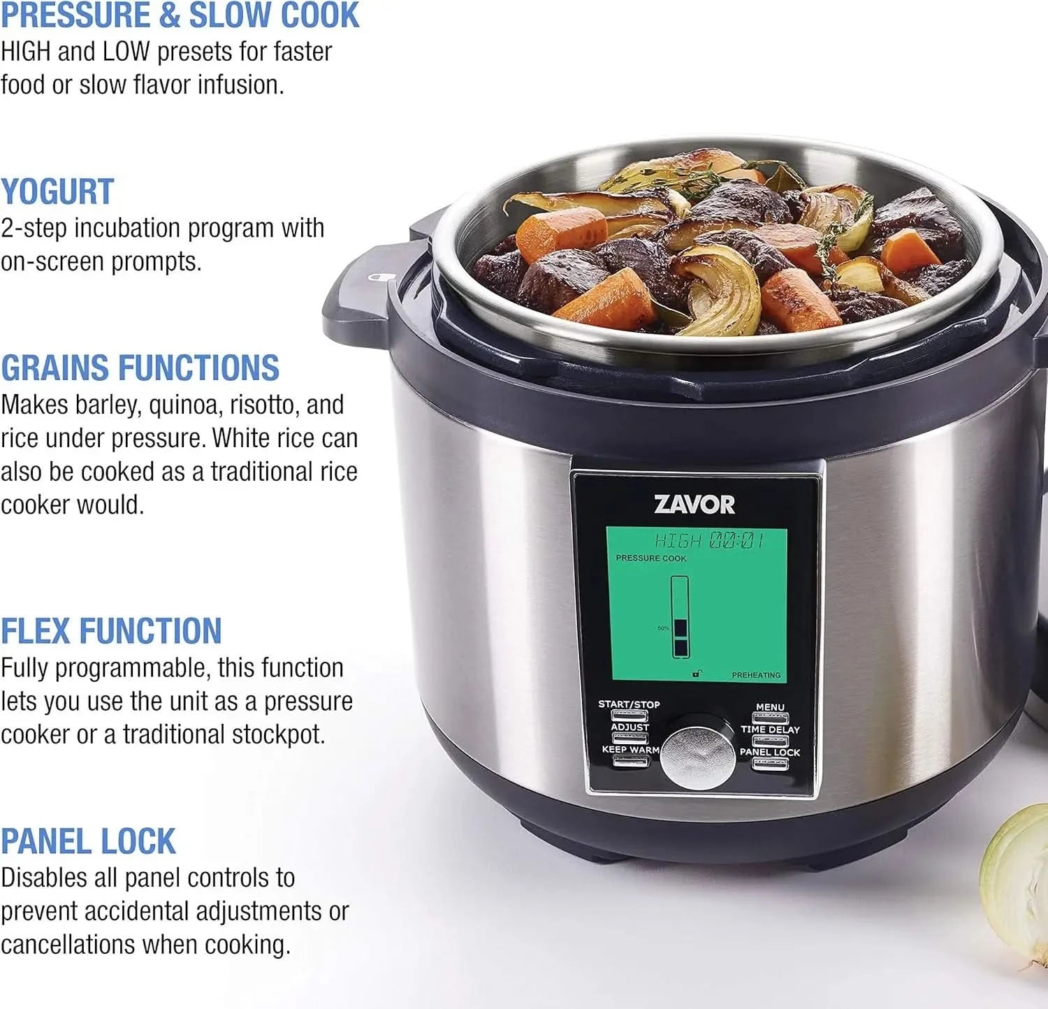 6 Quart Multi-cooker with America's Test Kitchen Multicooker Perfection Cookbook, Stainless Steel - M & M Global