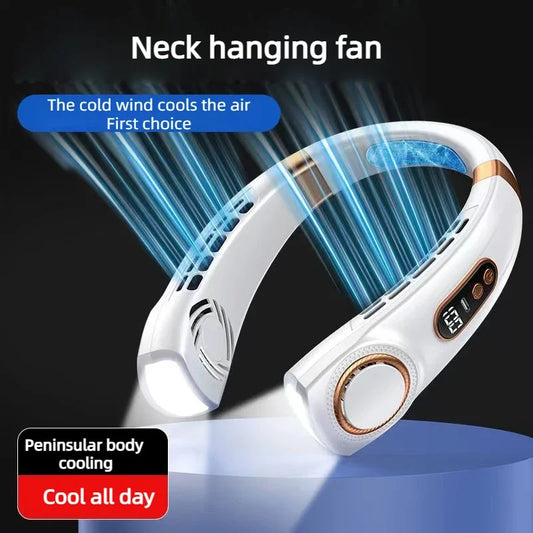 Neck Fan Rechargeable, Personal Portable Fan Battery Operated, Hands Free Wearable USB Neck Cooling Fan for Indoor Outdoor