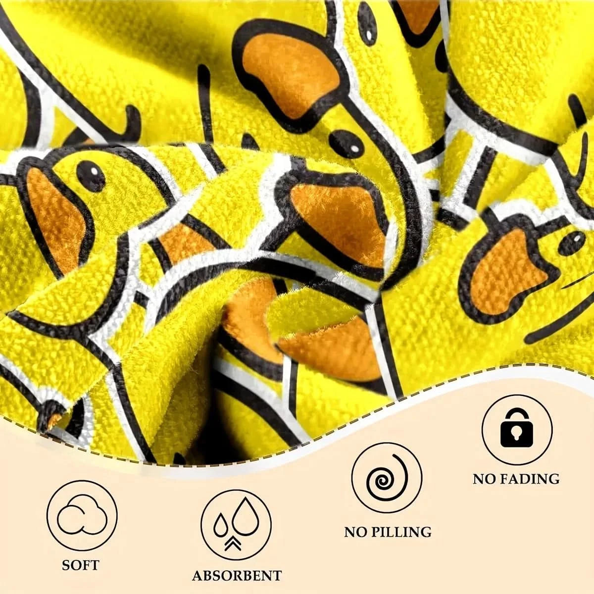 Extra Large Quick-drying Microfiber Beach Towel with Chic Duck Design - Super Absorbent, Lightweight and Stylish - M & M Global