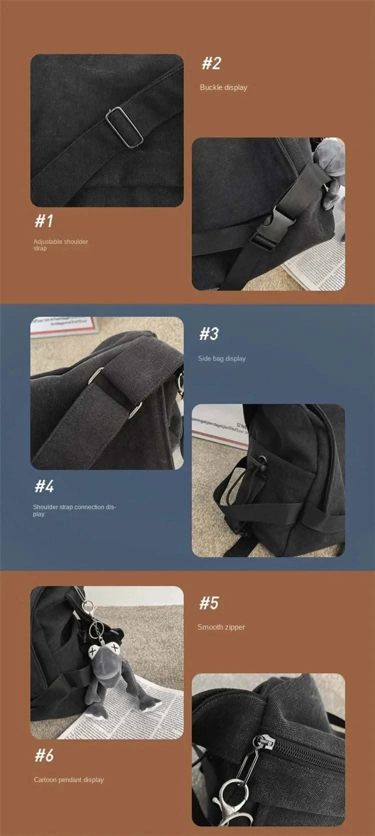 Canvas Messenger Bag Ladies Big Capacity Handbags Shoulder Bag Youth Girls Student School Bags Fashion Men Crossbody Bags Bolsos - M & M Global