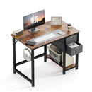 JHK Computer Desk With Drawers 55 Inch Home Office Desk Writing Desk Work Desk PC Table Study Desk With 2-Tier Drawers