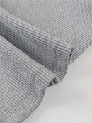 Ladies Casual Two-Piece Suit round Neck Long Sleeve Top with Wide Leg Pants Pure Color Straight Loose Trousers Elegant Outfit