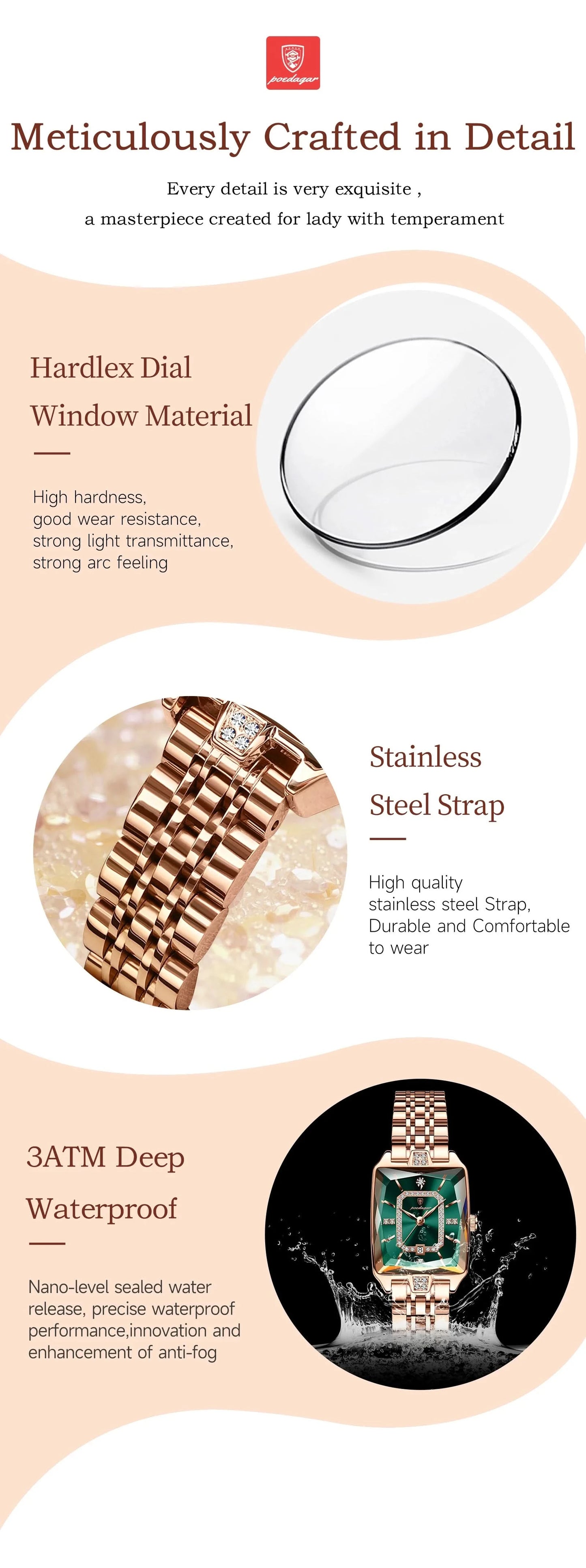 POEDAGAR Luxury Watch For Woman Waterproof Calendar High Quality Ladies Watch Stainless Steel Quartz Women's Watches Elegant+Box - M & M Global