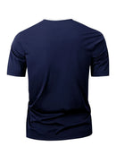 Summer Men's Short Sleeve Solid Color Zipper Collar Shirt Casual Sports T-Shirt Streetwear Daily Outdoor Activities Men's Top - M & M Global