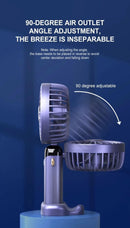 USB Handheld Mini Fan Foldable Portable Neck Hanging Fans 5 Speed USB Rechargeable Fan with Phone Stand and Display Screen - M & M Global