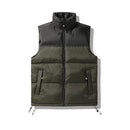 Men's Vest Jacket Autumn Winter Parkas Oversize Stand Collar Zipper Pockets Orange Windbreaker Waistcoat Plus Size Same