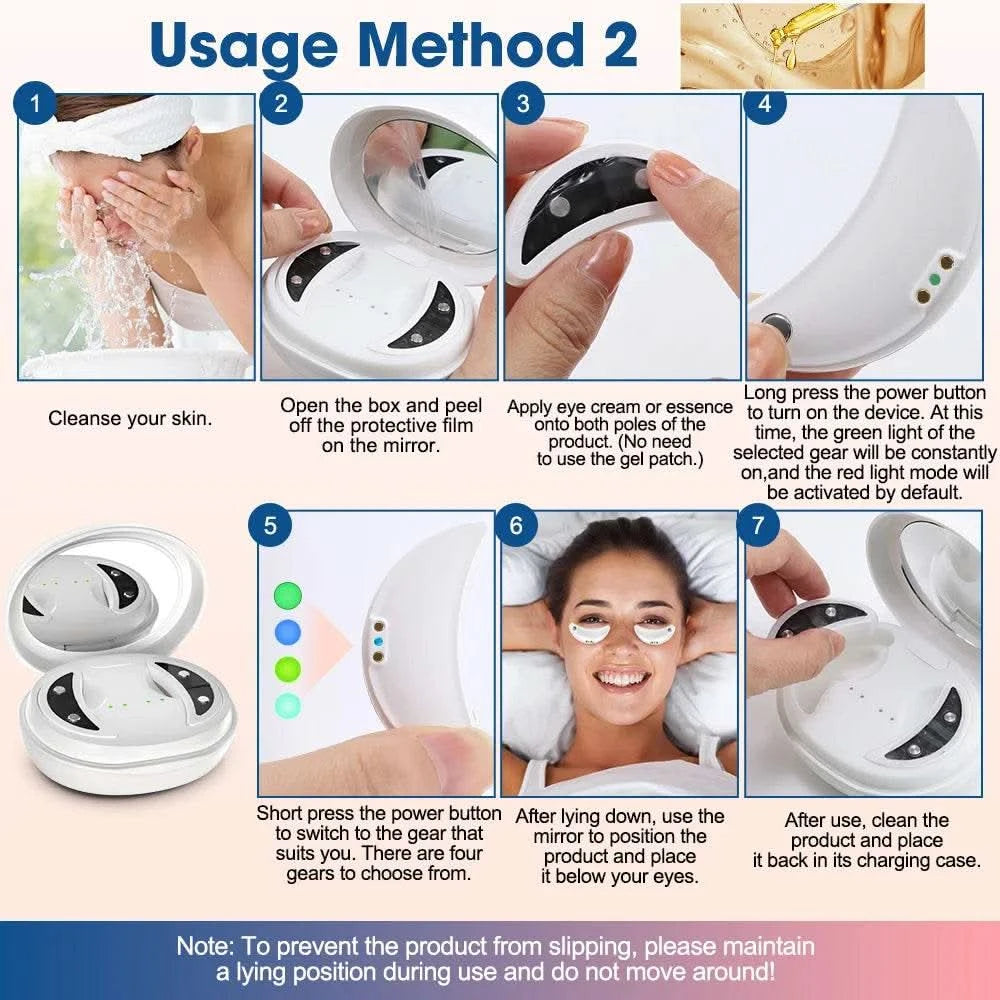 660nm Red Light Eye Massager with EMS Anti-Aging Eye Care Device Reduce Bags & Dark Circles Portable Eye Rejuvenation Pads - M & M Global
