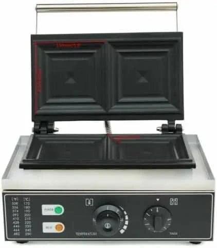 Commercial Electric Sandwich Machine, 110V 1500W Double-side Sandwich Press Grill, Breakfast Sandwich Toaster Grilled Cheese Mak - M & M Global