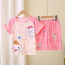 Saniro Hello Kitty Clothes Set Short Sleeve 2pcs Tshirt+Short 1 2 3 Years Old Summer New Clothing Girls Casual Loose - M & M Global