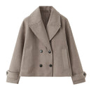 Willshela Women Fashion Solid Double Breasted Trench Jackets Vintage Lapel Neck Long Sleeves Female Chic Lady Outfits