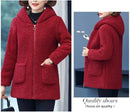 Thickened Hooded Cotton Jacket Women's Warmth Winter Coat Fleece Lined Mommy Style Outerwear Chinese Brand AE Stock