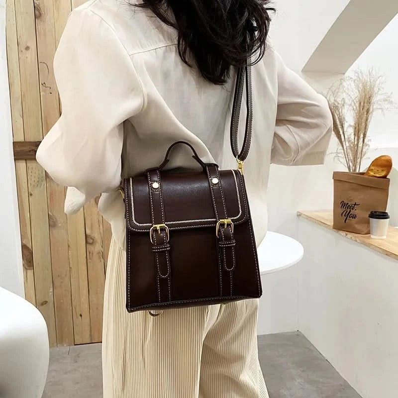 Vintage women messenger bags pu leather female shoulder bag small ladies Totes 2024 new Multifunction schoolbag bagpack handbag - M & M Global