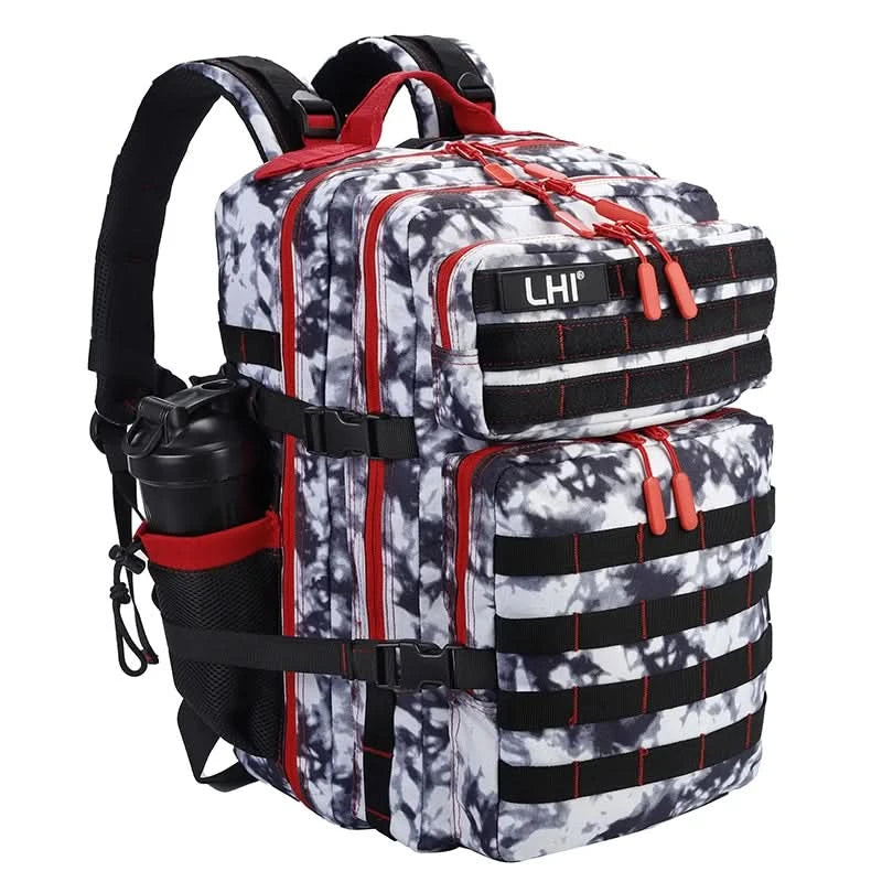 LHI 45L Tactical Backpack Waterproof Tie-Dye Sports Travel Daily Gym Rucksacks Weekend Overnight Daypack With Bottle holder - M & M Global