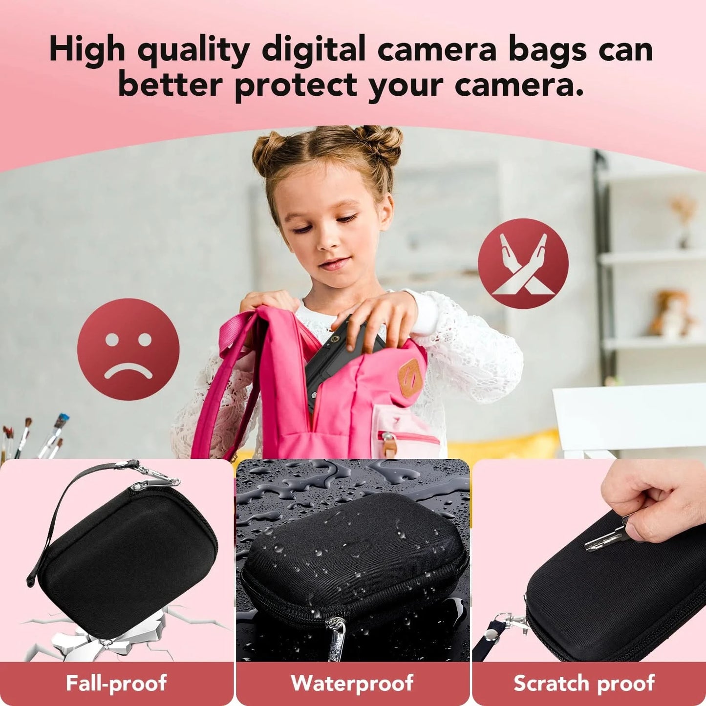 HD 1080P 2.4 inch digital Camera Rechargeable Cameras with 16x Zoom Compact Camera 44MP Cameras for kids Beginner Camera - M & M Global