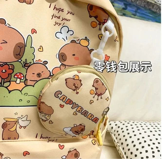 Cute Capybara Backpack for Girls Boys Student Teenager Children's Rucksack Women Cute Casual School Bags Kids Birthday Gift Toy - M & M Global