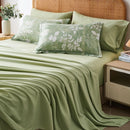 7-piece leaf pattern printed Comforter Set, 100% microfiber soft and durable Skin-friendly breathable super soft bedding set