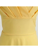 Pink Summer Dress Women V Neck Vintage Robe Elegant Retro pin up Party Office Midi Dresses - M & M Global