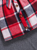Girls’ 3-Piece Red Top, Plaid Skirt & Hat Set