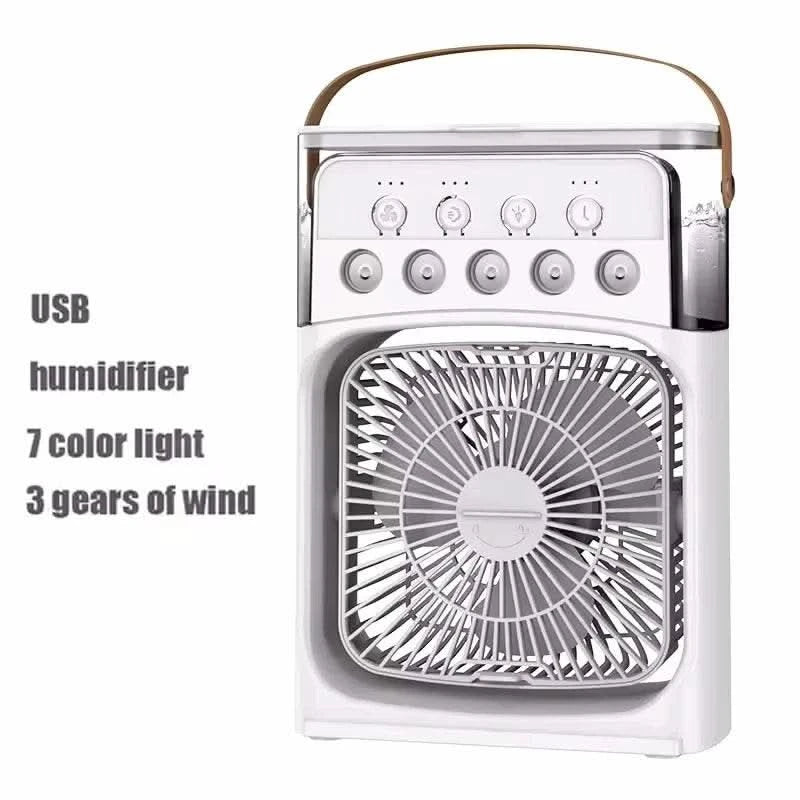 3 In 1 Fan AIr Conditioner Household Small Air Cooler LED Night Light Portable Humidifier Air Adjustment Fan Office Home Fan New - M & M Global