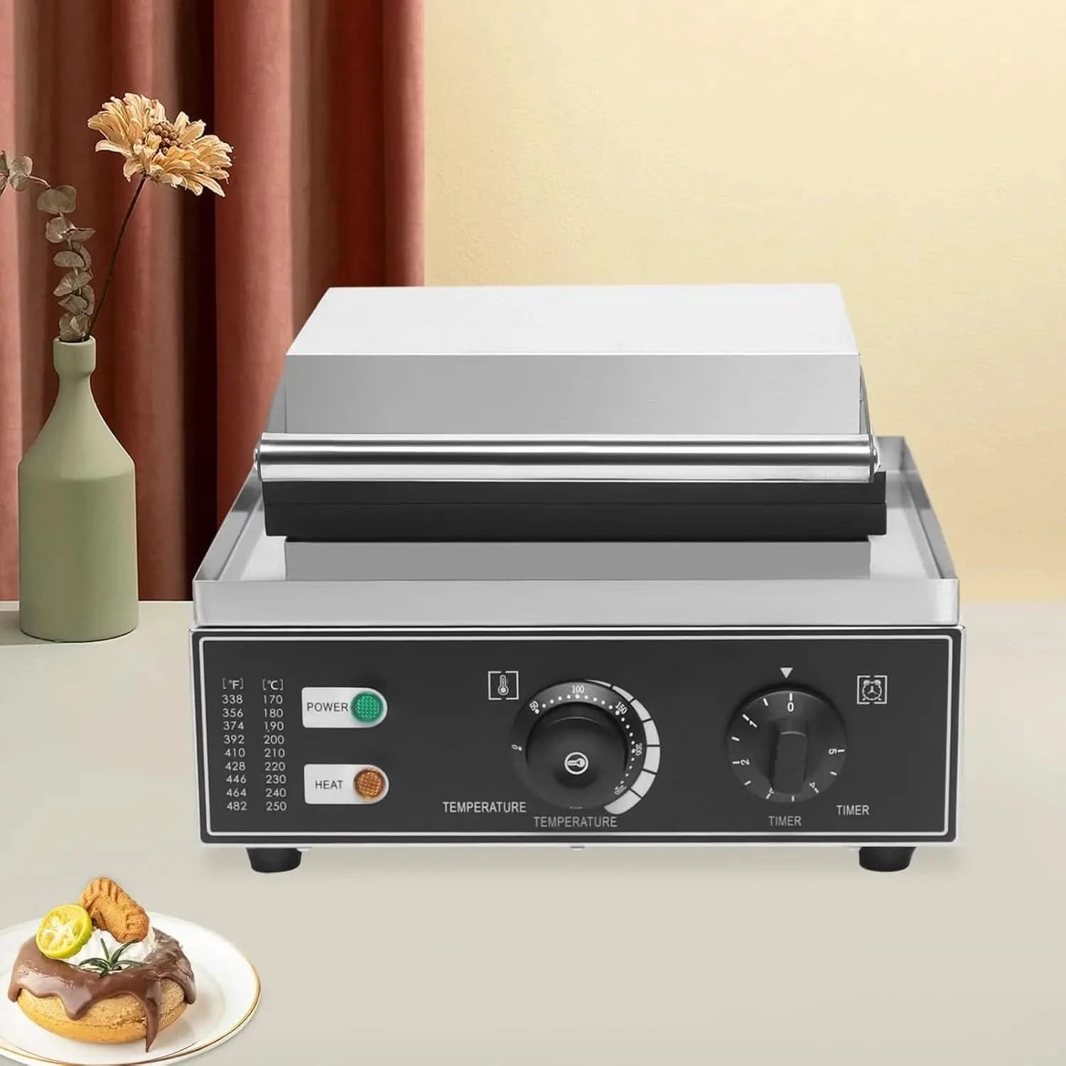 Commercial Electric Donut Machine,Waffle Donut Machine, Pancakes Maker Machine,6 Holes Double-Sided Heating,Non-stick Donut Make - M & M Global