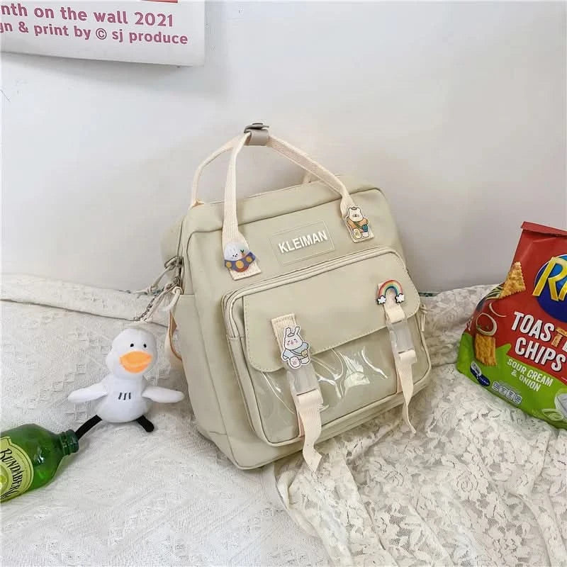 Japanese high-capacity single-shouldered slouch bag for schoolgirls, carry-on canvas messenger bag, Japan and South Korea - M & M Global