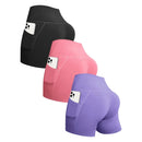 Women High Waist Pocket Yoga Sport Biker Shorts Leggings For Fitness Lift Hips Running Workout Yoga Pant