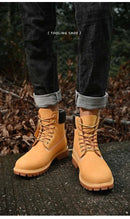 Boots Men High Top Boots High Quality Women Leather Shoes Fashion Outdoor Sneakers Men Lace Up Non-Slip Ankle Boots for Couple - M & M Global