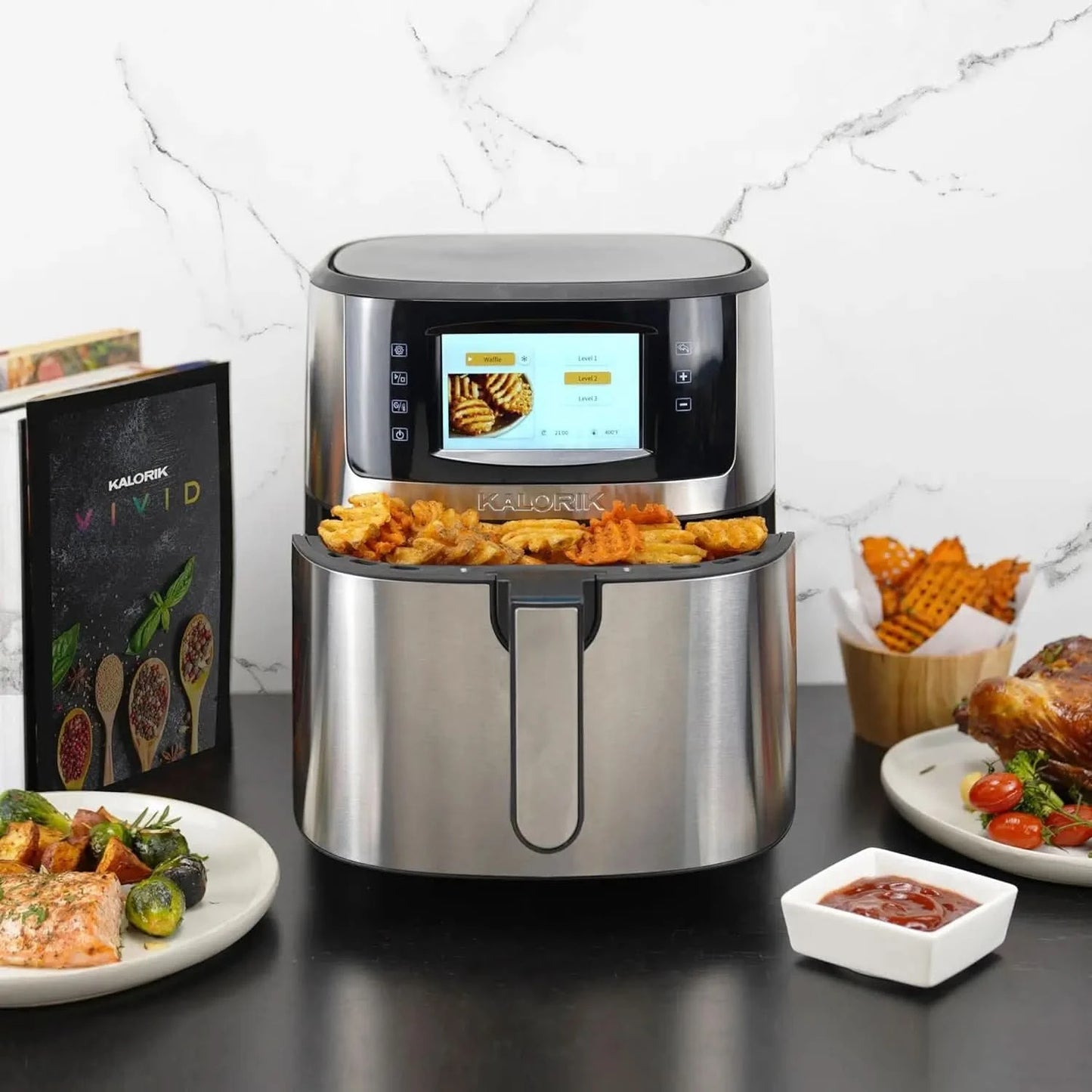 SELECT 7 Quart High-Resolution Air Fryer with Selector Controls, Stainless Steel - M & M Global