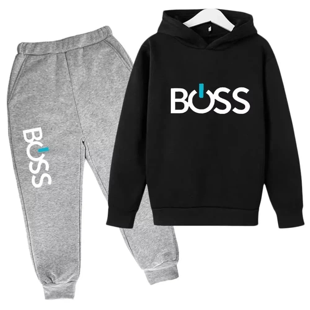 Streetwear New Spring And Autumn Children Hoodie Set Boys Girls Casual Long Sleeve Hoodie Tops+Pants Sportswear 2-14 Years Old - M & M Global