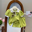 Children's Clothing Sets Korea Short Sleeved Casual Shirt Dress Polo T-shirt+Shorts Sets Sisters Girls Summer Kids Clothes Girls - M & M Global