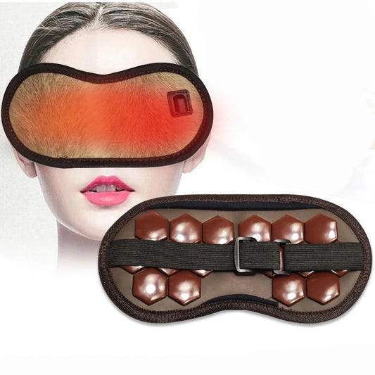 Electric Jade Eye Stone Mask Tourmaline Heating Eye Massager Hot Compress For Eye Muscle Relaxation Relieve Insomnia - M & M Global