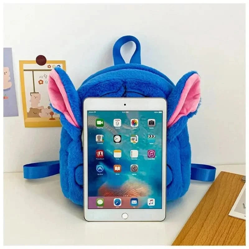 New Disney Plush Backpack Ins Japanese Blue Stitch Funny Cartoon Large-Capacity Student Backpack Kindergarten Bag Child Gift - M & M Global