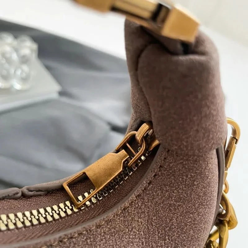 Mini Semicircle Saddle Crossbody Bag For Women Luxury Lemon Color Handbag Half Moon Bag Fashion Chain Lady Cross Body Bag - M & M Global